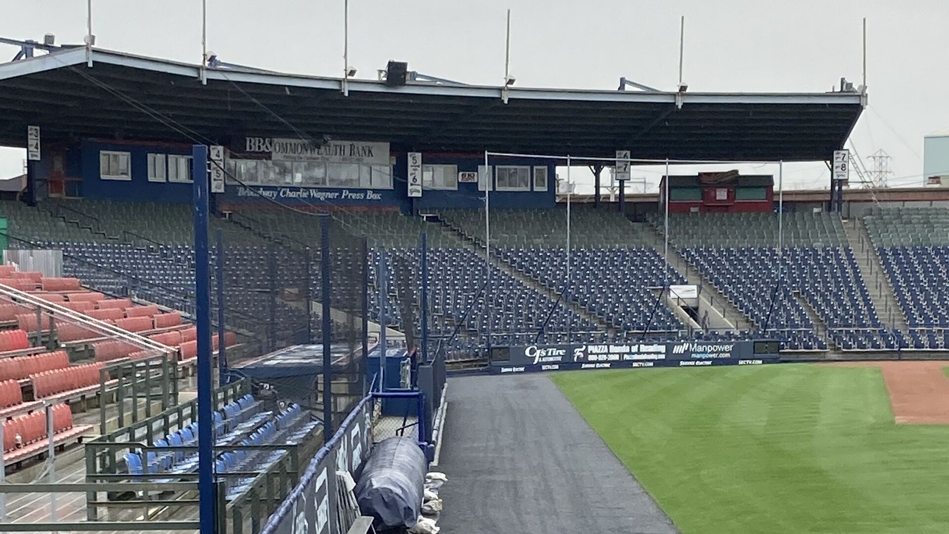 Empty grandstand at FirstEnergy Stadium in Reading